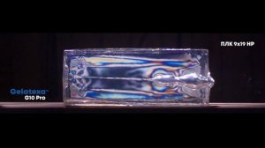 Баллистический гель GELATEXA G10 и пуля пистолета ПЛК калибра 9х19 hp