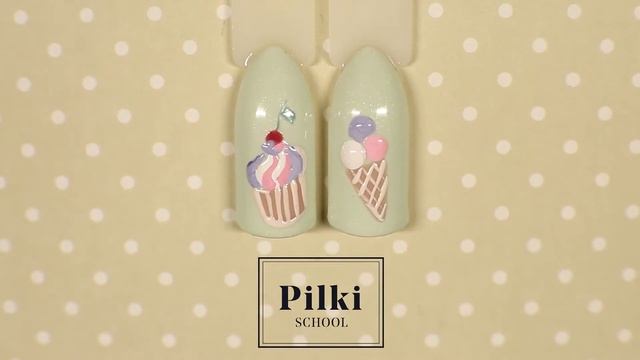 Как нарисовать мороженое на ногтях??? смотреть онлайн