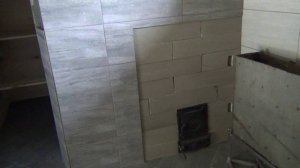 Портал для печки из остатков газобетона.