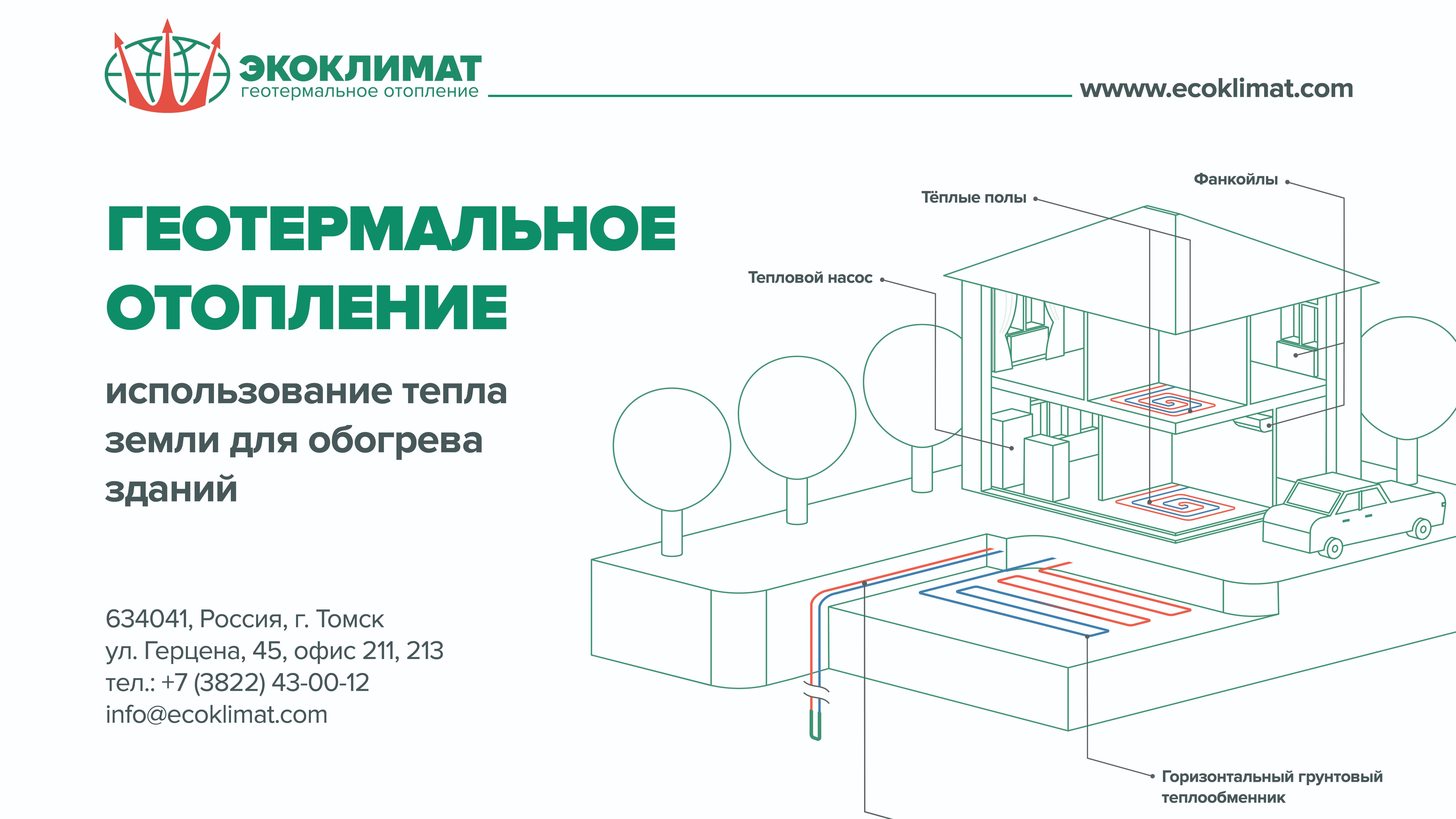 Объекты с отоплением теплом Земли от компании Экоклимат