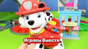 Играем в игрушки из мультика Щенячий Патруль ! Фигурки Маршала, Гонщика, Скай и развивашки !