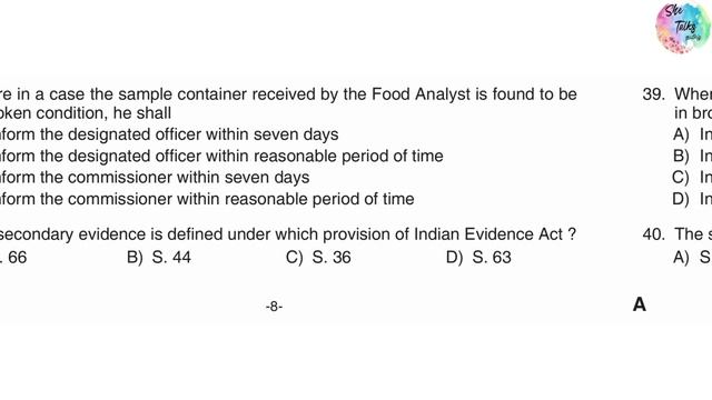 Food safety officer exam previous year question paper | Fso exam | Free PDF