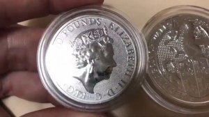 Queen beast dragon platinum and silver coin.