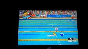 Mario and Sonic at the Olympic Games Peach gets Last Place in 100m Freestyle