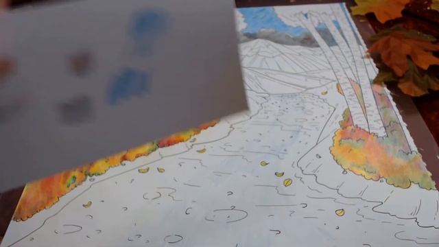How To Color Fall Scenes With Colored Pencils | Coloring Book Tips смотреть онлайн