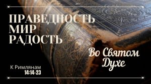 Рим. 14:14-23 | Праведность и мир и радость во Святом Духе.