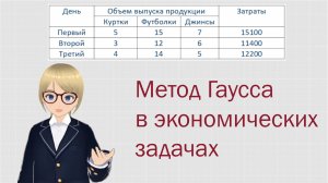 Применение метода Гаусса в экономических задачах