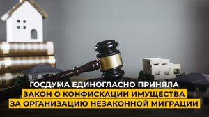 Госдума единогласно приняла закон о конфискации имущества за организацию незаконной миграции