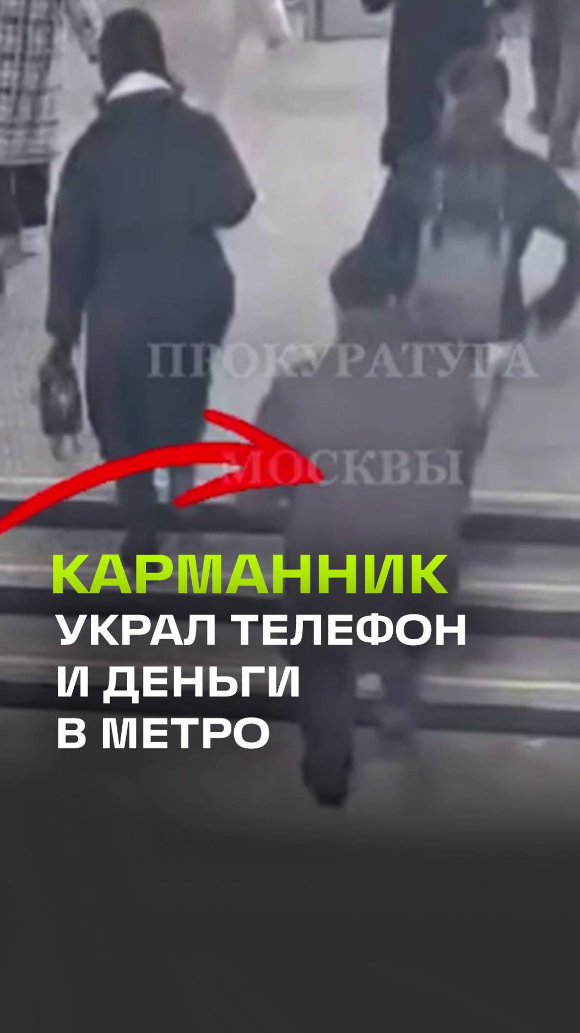 Видео: вор-карманник украл у девушки телефон в московском метро