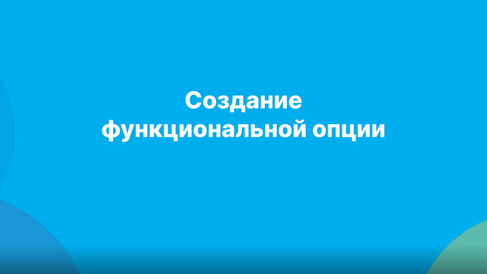 Создание функциональной опции