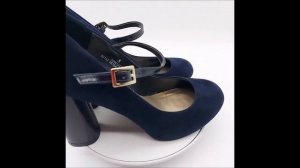 M&S Insolia UK 5 EUR 38 Dark Blue Faux Suede Mary Jane Shoes Block Heels eBay Demo