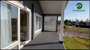 Одноэтажный   деревянный дом из клееного бруса по проекту "Янтарь"