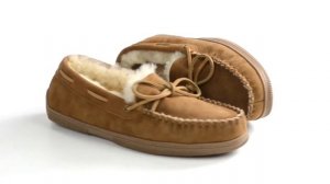 Acorn Sheep Low Moc Slippers - Suede, Sheepskin (For Men)