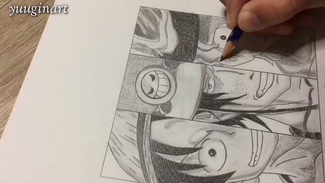 Drawing Luffy Ace Sabo  Luffy and Shanks