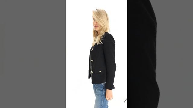 Черный твидовый жакет. URS 23 234 1