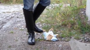 Riding Boots. Trampling Teddy bear.