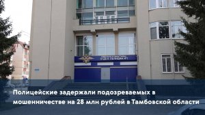 Полицейские задержали подозреваемых в мошенничестве на 28 млн рублей в Тамбовской области