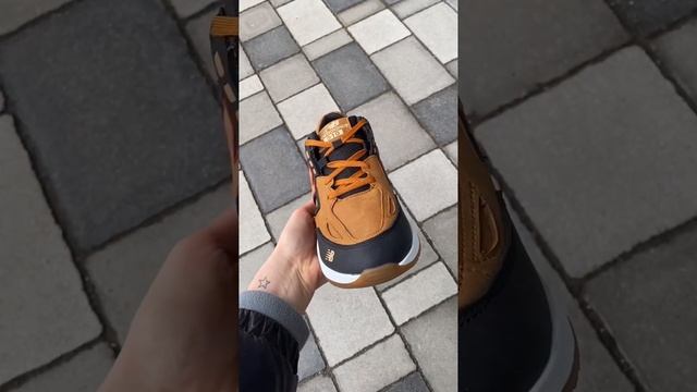 Мужские кожаные кроссовки NB Clasic, мужские кожаные туфли рыжие, кеды повседневные NB5 риж смотреть онлайн