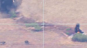 Ukrainian guided missiles destroyed a column of Russian armored vehicles.Arma 3.