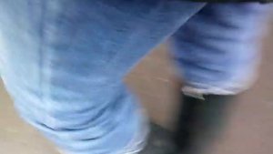 Wet going under trees in my new AIGLE Benyl XL rubber boots VID 20150223 121814