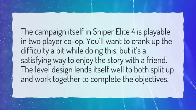How do you play coop on Sniper Elite 4? смотреть онлайн