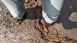 Rubber boots in the dense peat bog (in mud) (Part 2)