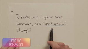 SINGULAR POSSESSIVE NOUNS | English Lesson