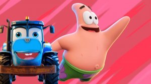 Синий трактор и Патрик в  nickelodeon all star brawl 2  игровой мультик для детей