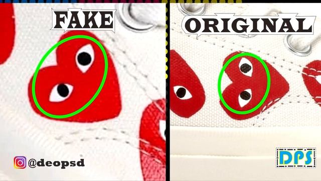 Comme Des Garcons X Converse Play Multi Heart Low Original & Fake смотреть онлайн