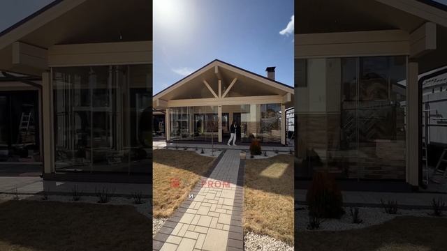 Беседка из дерева + безрамное остекление