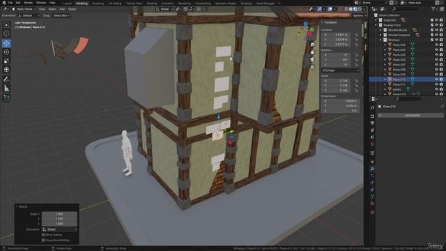 Lesson 31 - Creating Stylized Brick Protrusions in Blender Models