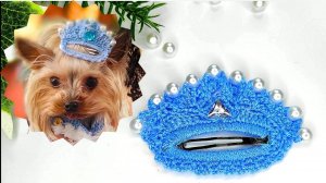 Мастер-класс: Вяжем крючком заколку "Снегурочка" клик-клак для собак ❄️