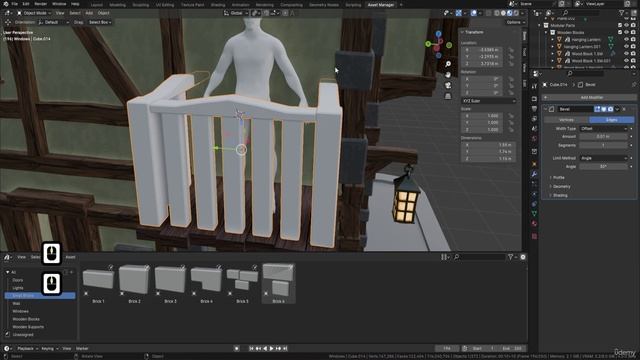 Lesson 58 - Modeling Balconies for Stylized Taverns in Blender
