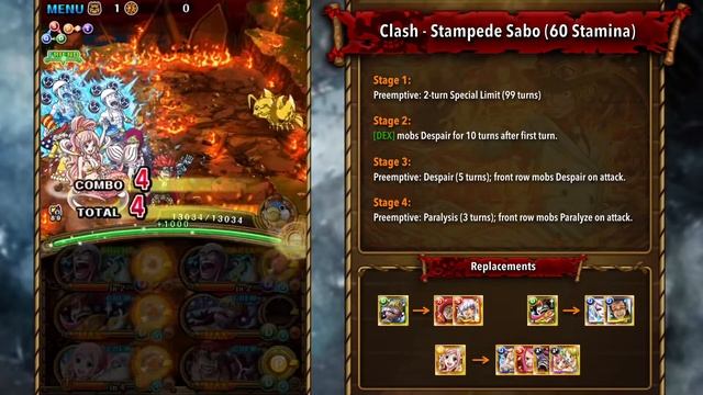 [OPTC] Clash! Stampede Sabo - 3 Teams смотреть онлайн