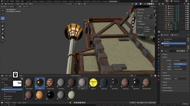 Lesson 89 - Applying Stylized Textures to Lamp Posts in Blender