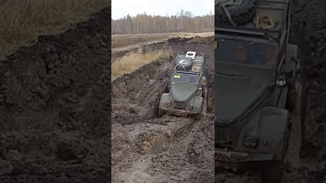 ГАЗ-69 в колее от грузовиков. #offroad74