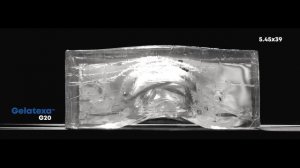 Баллистический гель GELATEXA G20 и пуля калибра 5-45x39