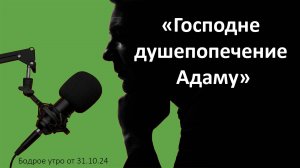 Бодрое утро 31.10 - «Господне душепопечение Адаму»