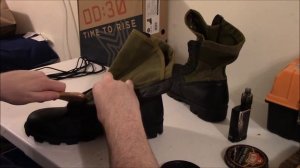 Polishing my jungle boots