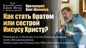 Как стать братом или сестрой Иисусу Христу? / Протоиерей Олег Шалимов / 22.09.24