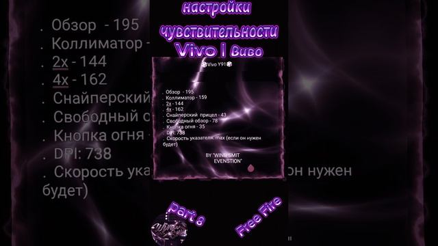 На Виво НАСТРОЙКИ ЧУВСТВИТЕЛЬНОСТИ 2024!(Part 8)| Settings Vivo Free Fire 2024|#freefire#ff#windsmit