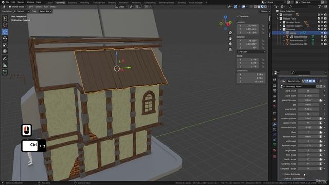 Lesson 28 - Stylizing Roofs with Geometry Bend Nodes in Blender