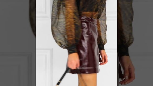 Faux patent leather mini skirt