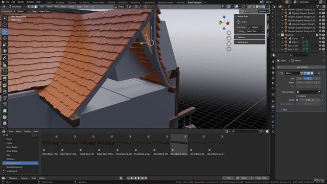 Lesson 68 - Modeling Stylized Wood Supports for Roofs