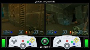 Quake II (Nintendo 64 vs Nintendo 64 w/ Expansion Pak) Gameplay Comparison