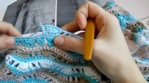 Часть 2. Жакет крючком. Жилет волнами. Мастер класс. Вязание крючком.