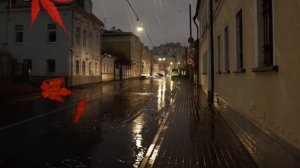 Осенний футаж. Дождливый вечер.