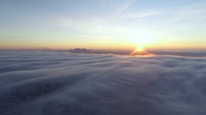 Зимний закат над облаками в Ярославле