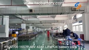 Flat 3.2V LiFePO4 Battery Pack 48V 42AH IFR32700 16S7P For Robot Flat 3.2V LiFePO4 Battery Pack 48V