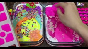РАДУГА против РОЗОВОГО I Смешивание  слайм
